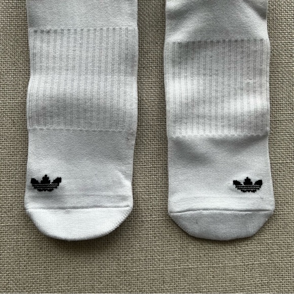 ADIDAS Brand With The 3 Stripes High White Socks - Picture 3 of 4
